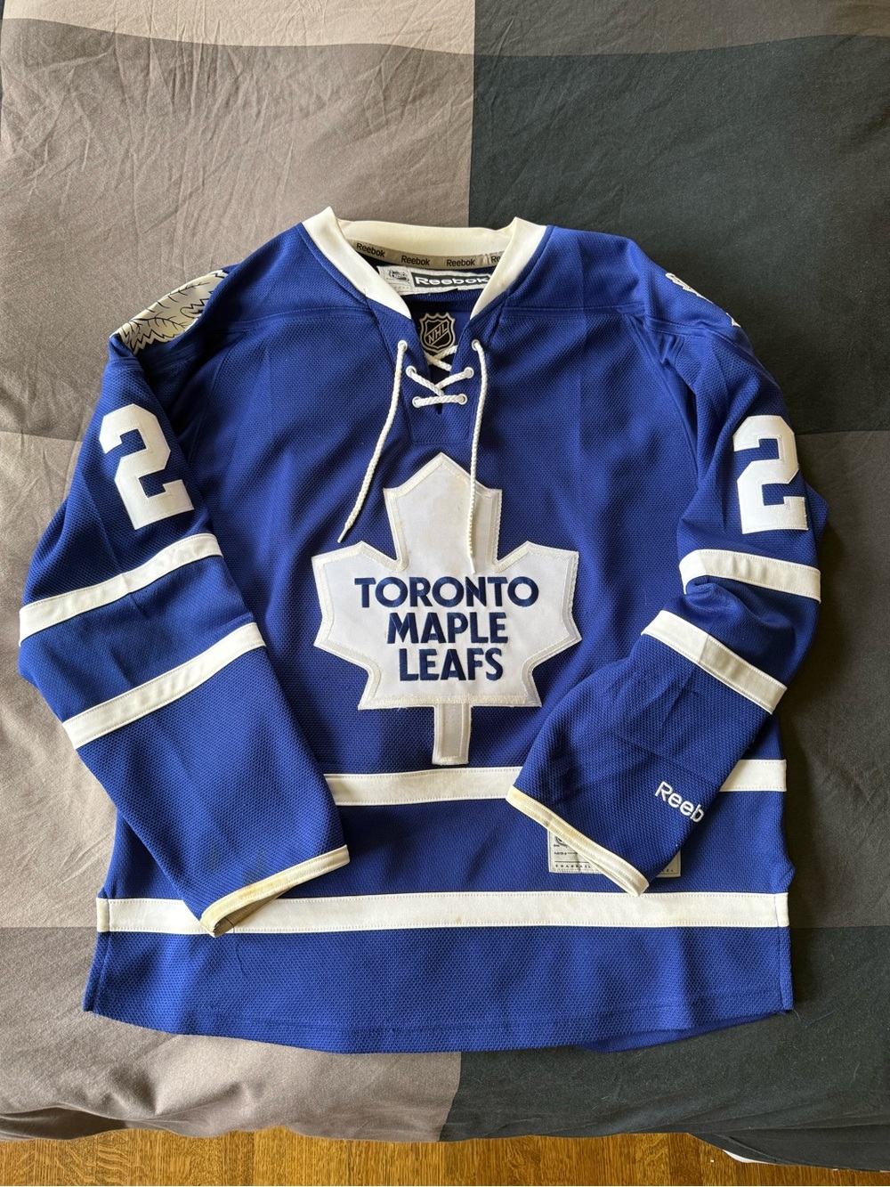 Reebok Blue and White Toronto Maple Leafs James Van Riemsdyk Hockey Jersey